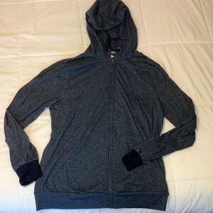 Old Navy Navy Heather Jersey Zipper Hoodie, Medium (Men’s)
